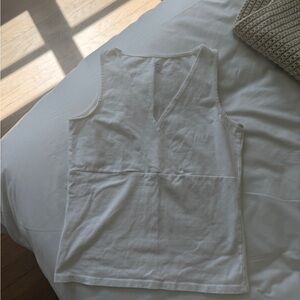 Brandy Melville White V-Neck Tank Top